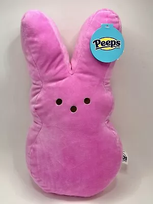 NWT 15  PEEPS Pink Marshmallow Plush Bunny Easter Gift Pillow Just Born • $24.99