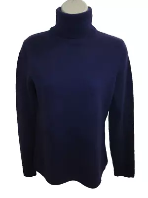 Lord & Taylor 100% Cashmere Purple Turtleneck Sweater M May Fit Small S • $22.95