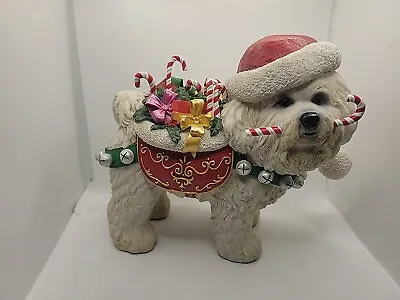 Danbury Bichon Frise Christmas Santa Dog Statue Retired Maltese MINT W/ OEM Box • $175