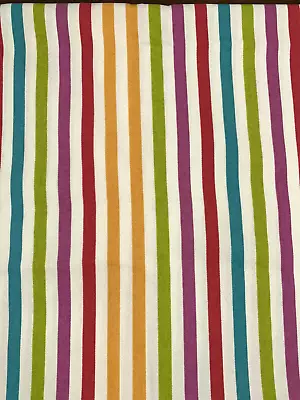 Waverly Fabric Cabana Colorful Rainbow Stripe Canvas 2 Yards X 58  Wide • $24.99