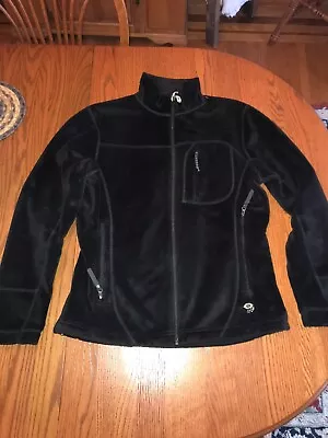 MOUNTAIN HARDWEAR Black GORE WINDSTOPPER JACKET Fleece Coat Fitted M Medium EXC • $30