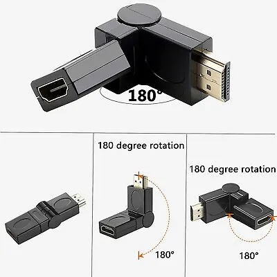  Adapter For HDMI Male To Female Right Angle Connector 90 180 270 360 Degrees   • $3.95