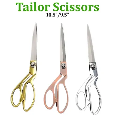 9.5 - 10.5  Tailoring Scissors Stainless Steel Shears Dressmaking Fabric Cutting • £4.47