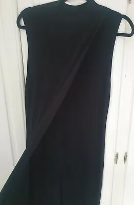 £3.75 • Buy Black Longline Sleevless Wrap Over Jumper Size 12