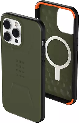 UAG Designed For Iphone 14 Pro Max Case Green Olive 6.7'' Civilian Build-In Magn • £92.97
