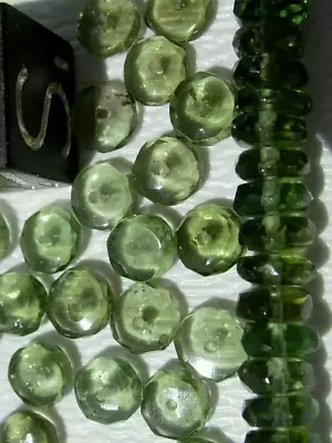 4x1.5mm 1 MOLDAVITE Bead About 4x1.5mm Each - $6.99 For Each Bead You Want +COA • $6.99