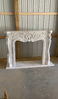 BEAUTIFUL Large Italian STYLE MARBLE FIREPLACE MANTEL • $3200