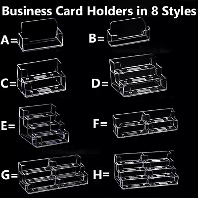 Business Card Holders Acrylic Display Stand Retail Counter & Desk Top Dispensers • £2.19