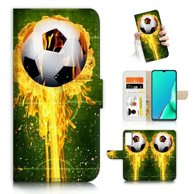 $13.99 • Buy ( For Oppo A57 / A57S ) Wallet Flip Case Cover AJ23283 Soccer Football
