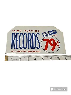 Vintage Store Metal Sign Long Playing Records Album Full Fidelity Recordings • $27.99