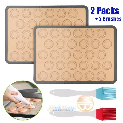 2Pcs 30-cavity Silicone Pastry Cake Macaron Macaroon Oven Baking Mould Sheet Mat • $10.99