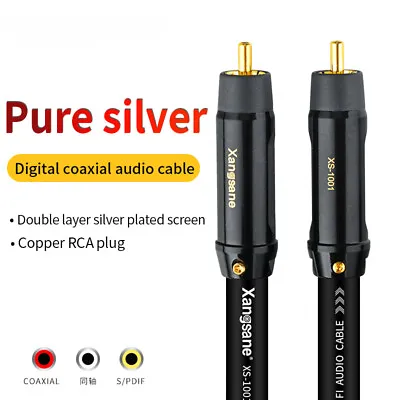 £156.89 • Buy Pure Silver Rca Coaxial Audio Cable 75 Ω Subwoofer Cable Output SPDIF Digital 