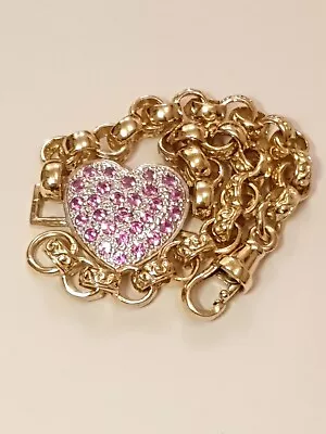 9ct Gold Belcher With Heart Bracelet 16.57 Gram Hallmarked  • £410