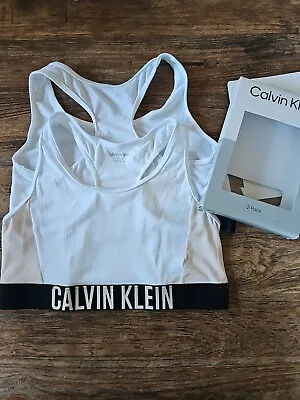 Calvin Klein Girls 2 Pack White / Beige Bralette. 14 - 16 Years • £10