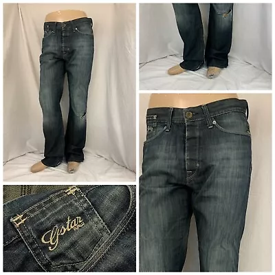 G Star Jeans 33x34 Dark Cotton Boot Cut Made Tunisia EUC YGI R1-159 • $37.87