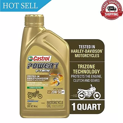 Castrol Power1 V-Twin 4T 20W-50 Full Synthetic Motorcycle Oil 1 Quart • $13.99