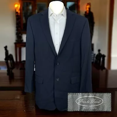 Pronto Uomo Blazer Jacket Mens 46XL Solid Black Wool • $53.99