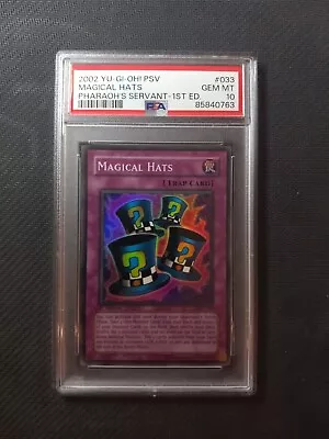 Yugioh PSA 10 Magical Hats PSV-033 1st Edition Super Rare GEM Mint • $270