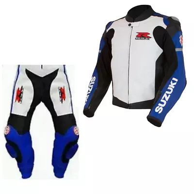 Suzuki Motorbike/Motorcycle Riding & Racing Suit Men Leather Sports Jacket Suit • $259.05