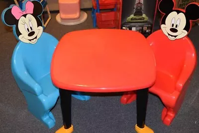 Vintage Syroco Disney Mickey Minnie Mouse Kid Child Chairs Table 1970's  HTF EUC • $150