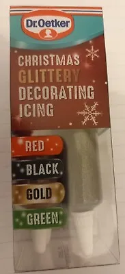 Dr.Oetker 4 Christmas Glittery Coloured Decorating Icing76g|Free Post UK • £6.50