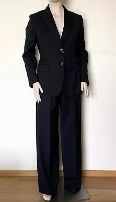 MAX MARA Striped Wool Suit In Black  Size 12 US 14 GB 42 DE 46 IT • $260