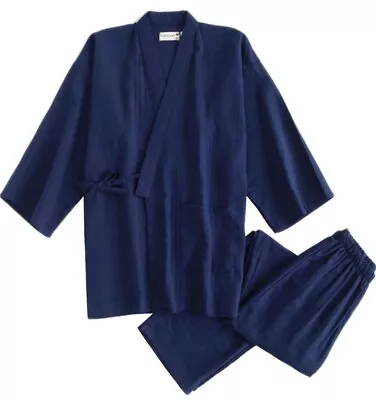 Mens/Women's Japanese Style Robes &Trousers Kimono Pajamas Suit Meditation Set M • £7.99