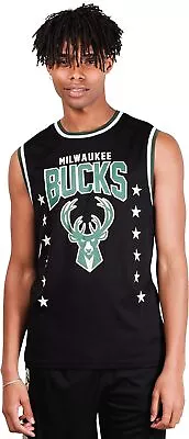 Ultra Game NBA Milwaukee Bucks Mens Jersey Sleeveless Muscle T-Shirt Black • $45.29