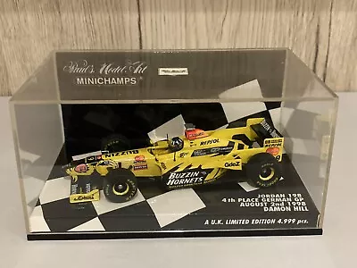 Ltd Ed 1:43 Scale Minichamps Jordan 198 F1 Car Damon Hill 1998 German GP 4th Pl • £34