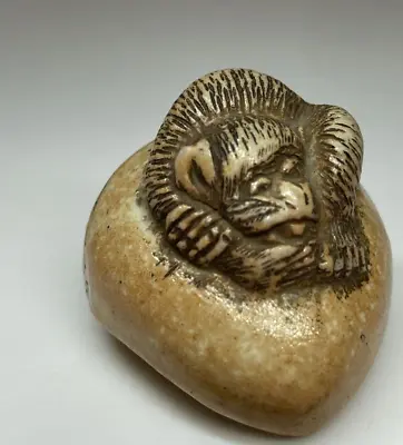 £152.39 • Buy Netsuke Old Pottery Monkey Chestnut Shape 1.4 Inch Japanese Antique Inro Ojime