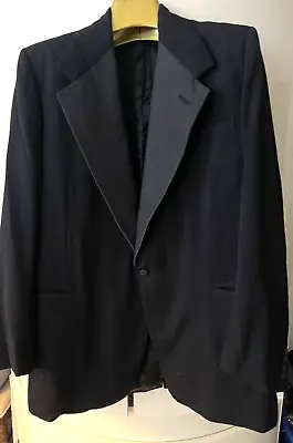 Vintage Tuxedo Men's Black Wool Size: XL  Jacket & Trousers Classic TUX Trim • $48.99