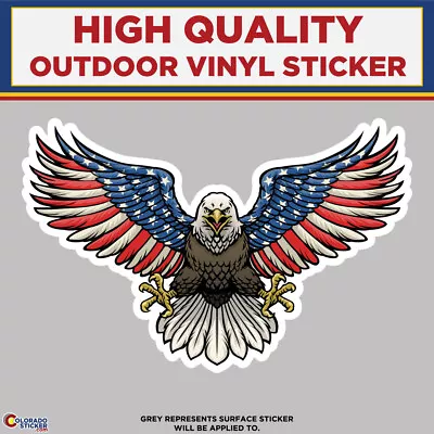 Bald Eagle With American Flag In The Wings High Quality Vinyl Sticker • $3.50