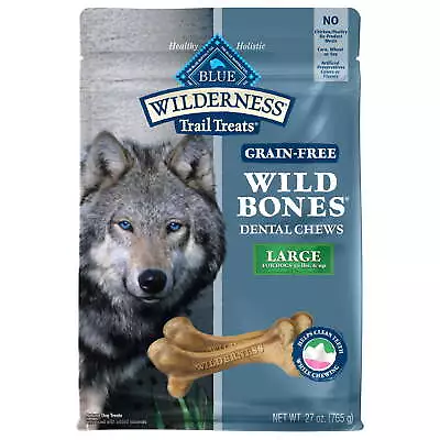 Wilderness Wild Bones Large Dental Treats For Adult Dogs Grain-Free 27 Oz. Bag • $29.78