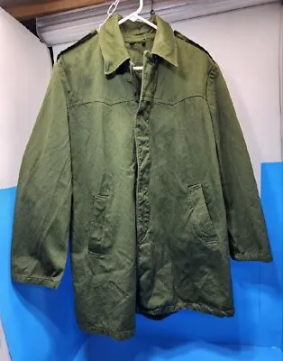 Vintage 1970's Authentic European Army Military Trench Coat Olive Drab -Size M • $34.88