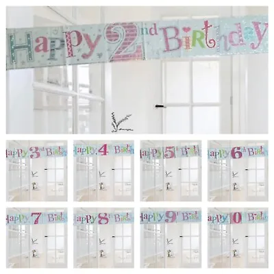 9ft Foil Happy Birthday Banners. 1234567891016 Birthday Foil Banners • £2.65