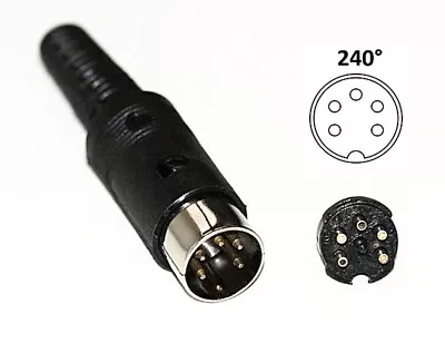 5-pin DIN Plug 240 Degree Pin Layout. Ready For Soldering Pack Of 5 • $7.06