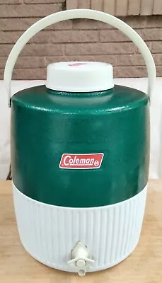 Vintage Coleman 2 Gallon Water Jug Cooler Hammered Green • $19.99