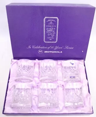 6 X Vtg Cut Glass Crystal EDINBURGH Crystal Drinking Tumblers Boxed - E30 • £10.50
