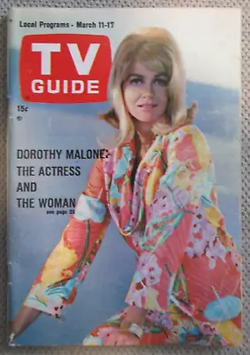 TV GUIDE 1967 March 11 17 Dorothy Malone Television Shows Magazine Vintage (1a) • $14.70