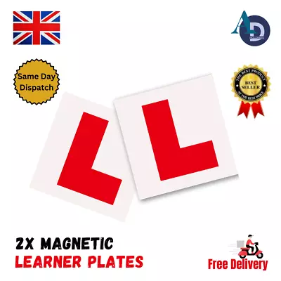 2X Red Magnetic L Plates UK Learner Exterior Secure Car Driver Plate Sign Pair • $3.29