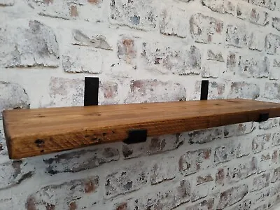 Rustic Scaffold Board Shelf With Steel Brackets • £19