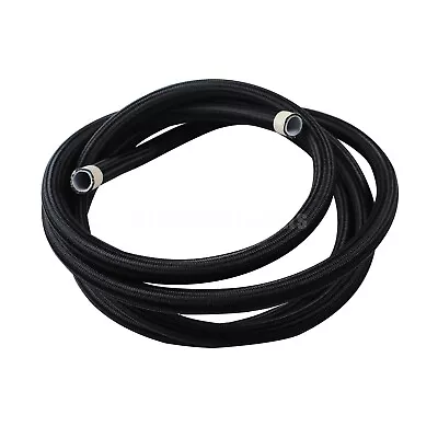 AN4 AN6 AN8 AN10 AN12 PTFE E85 Fuel Line Hose Nylon Braided 10FT 16FT 20FT Black • $17.38