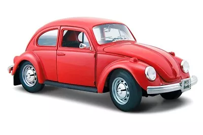 Volkswagen Beetle Hard Top Red 1/24 Scale Diecast Model Toy Car Maisto 31926R • $13.95