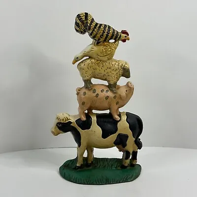 Midwest Importers Of Cannon Falls Inc Cast Iron Stacked Farm Animals Doorstop • $30