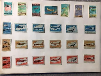 Matchbox Labels Ussr Russia Old 1962  Airflot Airplaine  Lot Of 25 • $8