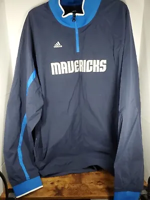 NBA DALLAS MAVERICKS BASKETBALL CLUB 1/4 ZIP PULLOVER JACKET XXL Adidas • $19.99