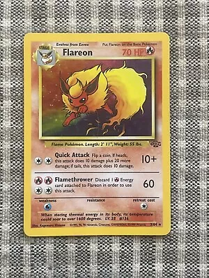 Flareon 3/64 Holo UNLIMITED Rare - Pokemon Base Set • $17.99