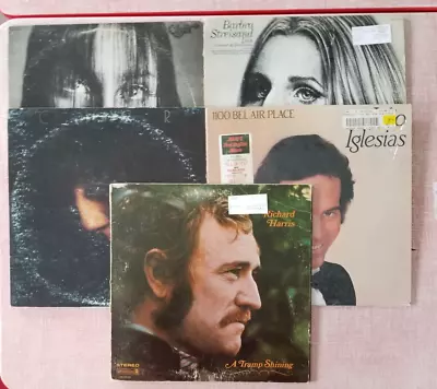 Lot 5 POP Original Vinyl LP Records - Cher Streisand Iglesias & Richard Harris • $22