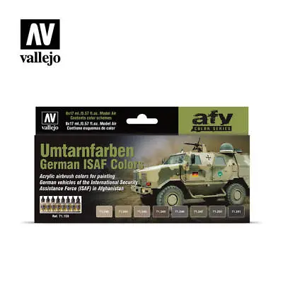 Vallejo Model Air Umtarnfarben German ISAF Colour Paint Set 17ml X 8 71159 • £15.99