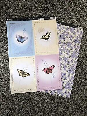 £0.99 • Buy Kanban Pressed Flowers - Beautiful Butterflies Topper & Card Set